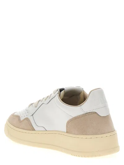 Autry Low-top Sneakers With Hybrid Leather Design And Metallic Accent In Multi