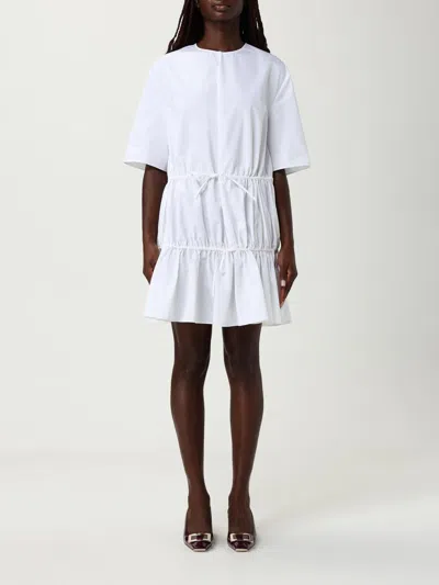 Alaïa Cotton Poplin Dress In White