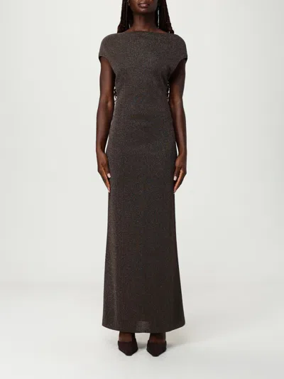 Max Mara Abito In Lurex Eschimo In Brown