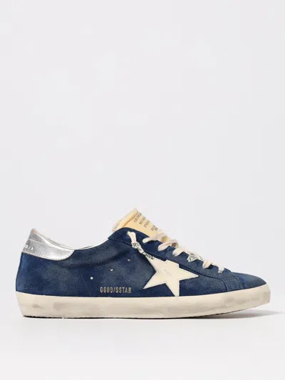 Golden Goose Sneakers Low-top Super-star In Suede In Blue