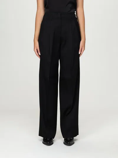 Golden Goose Pant Wide Leg In Light Dry Wool Gabardine In Black
