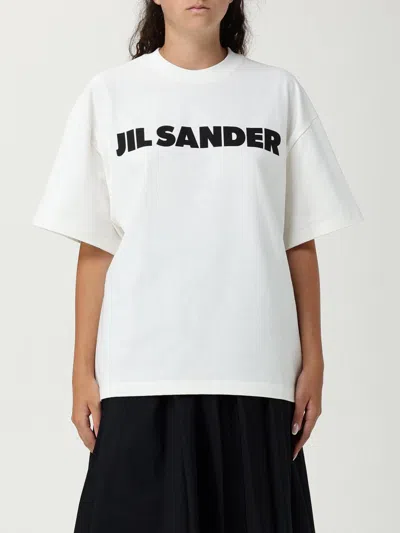 Jil Sander Crewneck Short Sleeves Classic Print T-shirt Clothing In White