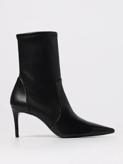 Stuart Weitzman Black Leather Stuart Power Ankle Boots