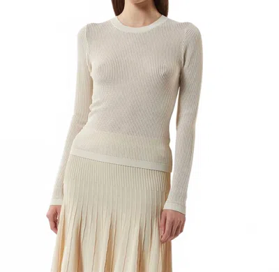 Silvian Heach Perforated Mesh Top In Cream In White