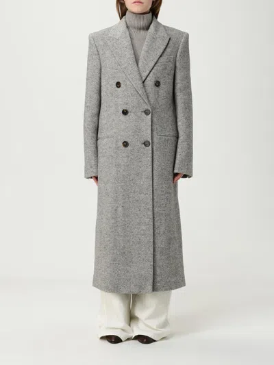 Stella Mccartney Double-breasted Tweed-pattern Coat In Gray