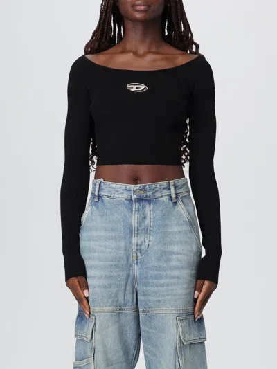 Diesel Women's Knitwear  A14189 0dlax - M-vera Ls 9xx In Black