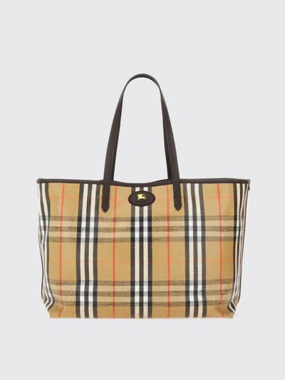Burberry Medium Tote Bag Highlands Rectangular Check In Brown