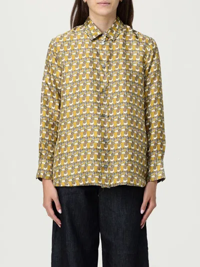 Max Mara Reversible Printed Silk Shirt In Brown