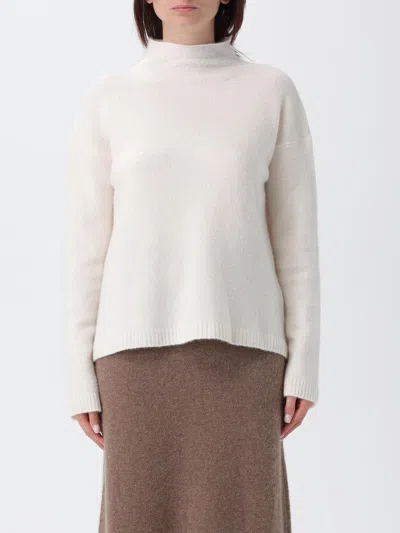 Max Mara Mock Neck Long Sleeve Knit Sweater In White