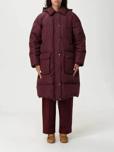 Brunello Cucinelli 'shiny Zipper Pull' Down Jacket In Burgundy