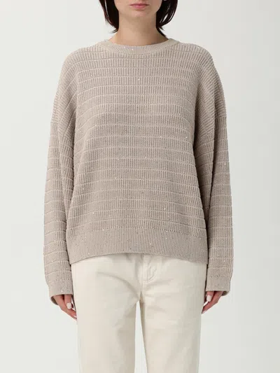Brunello Cucinelli Sweater  Woman Color Beige In Gray