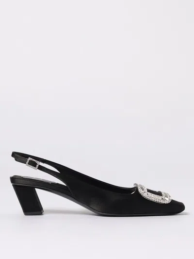 Roger Vivier Belle Vivier Crystal Buckle Slingback Pumps In Black