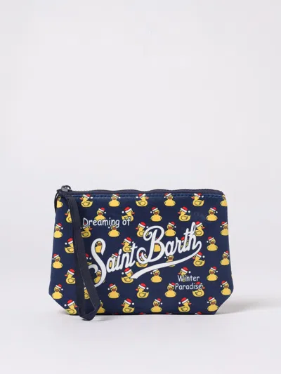 Mc2 Saint Barth Printed Design Wrist Strap Clutch Bag In Blue