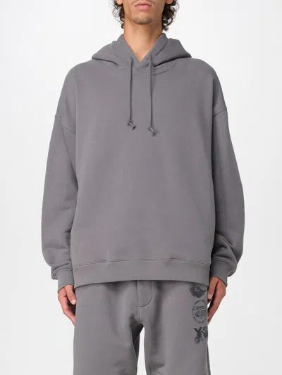Y-3 Hoodie Featuring Graphic Design On Back In Gray