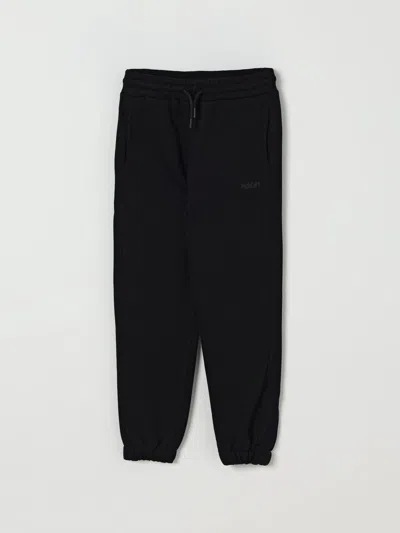 Msgm Black Joggers With Logo Patch On The Back In Black