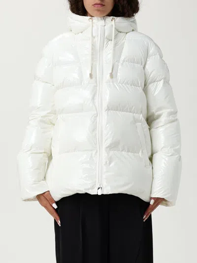 Pinko Quilted Coat Hood Drawstring Detail In White