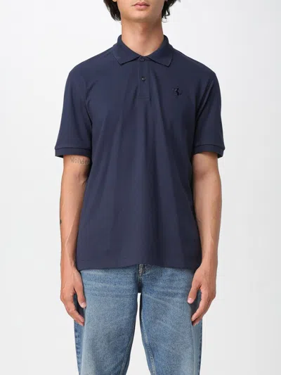 Ferrari Piquet Texture Short Sleeve Polo Shirt In Blue