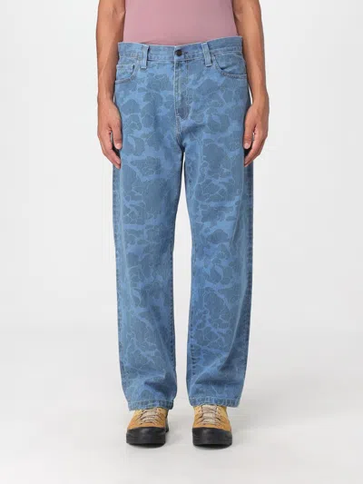 Carhartt Denim Duck Landon Trousers Five Pocket Design In Blue