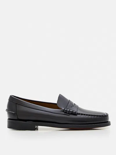 Sebago Leather Moccasin In Black