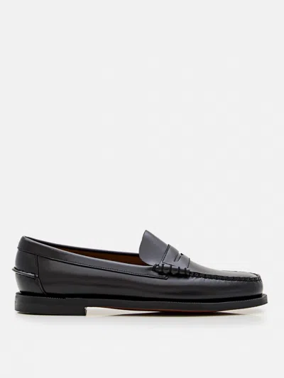Sebago Classic Leather Mocassin In Black