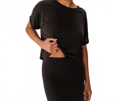 Grace & Mila Parma Short Sleeve Top In Anthracite In Black