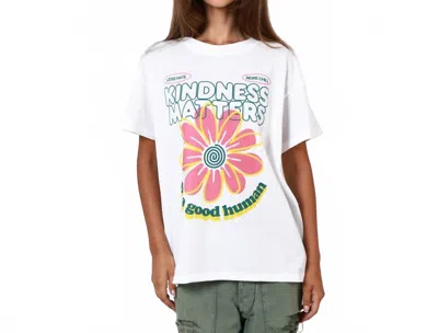 Girl Dangerous Kindness Matters Graphic Tee In White In White
