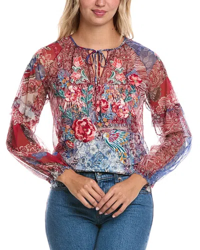 Johnny Was Mazzy Peasant Ruffle Blouse In Multi