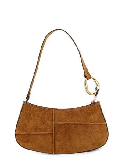 Staud Ollie Suede Shoulder Bag In Brown