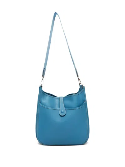 Pre-owned Hermes 2006 Evelyne Shoulder Bag In Blue