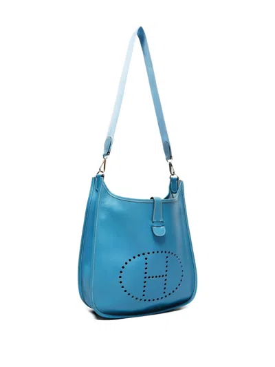 Pre-owned Hermes 2006 Evelyne Shoulder Bag In Blue