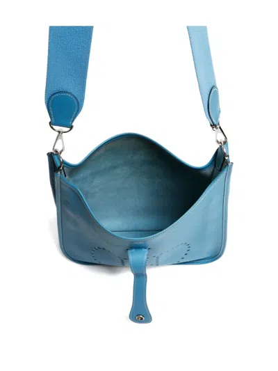 Pre-owned Hermes 2006 Evelyne Shoulder Bag In Blue