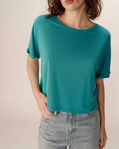 Grace & Mila Short Sleeve Parma Top In Aqua In Blue