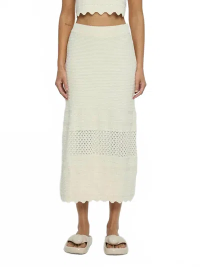 Kivari Sabela Knit Skirt In Cream In White