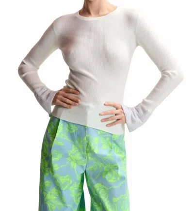 Essential Antwerp Heborn Pullover With Stones Top In Off White In White