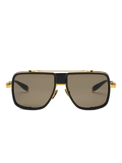 Balmain Square-frame Sunglasses In Gray