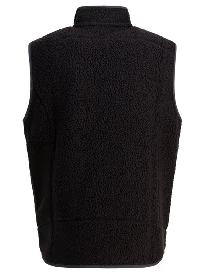 Patagonia Textured Fleece Vest With High Collar In Black