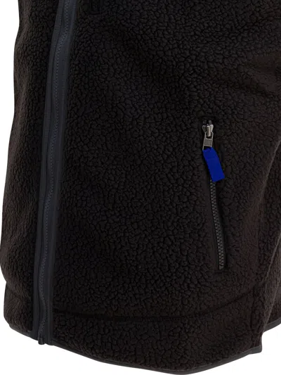 Patagonia Textured Fleece Vest With High Collar In Black