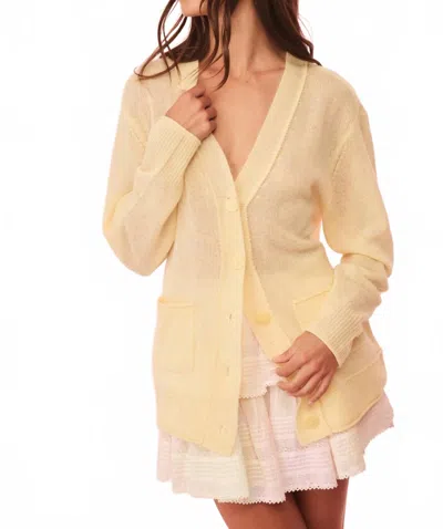 Loveshackfancy Applene Cashmere Cardigan In Limoncello In Yellow