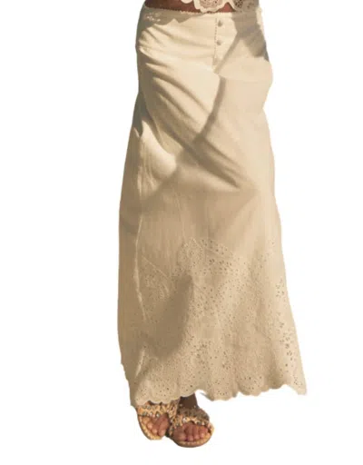 Btb Los Angeles Lucia Midi Skirt In White In Neutral