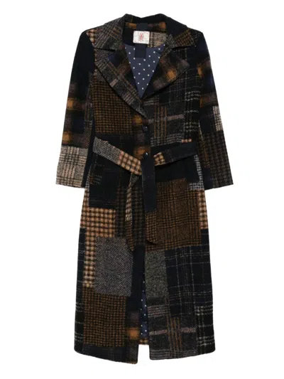 Bye Patchwork Design Wool Coat