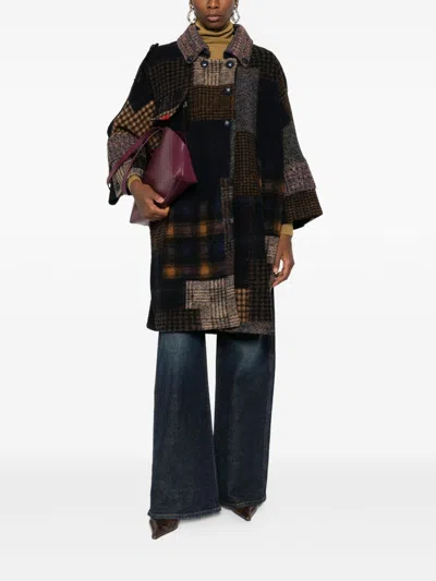 Bye Patchwork Wool Coat In Multi