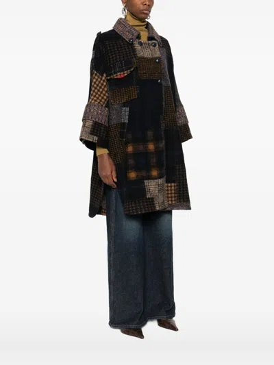 Bye Patchwork Wool Coat In Multi