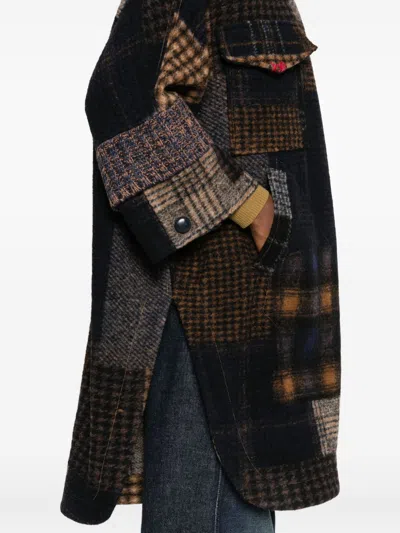 Bye Patchwork Wool Coat In Multi