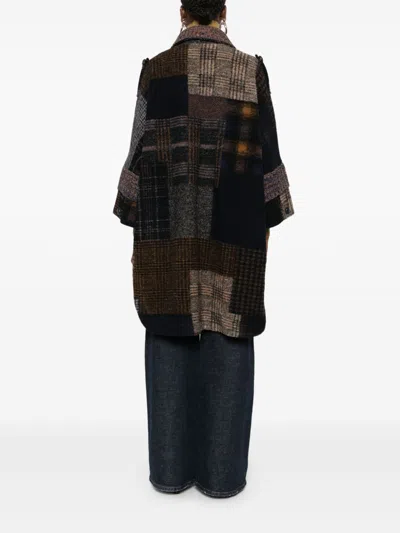 Bye Patchwork Wool Coat In Multi