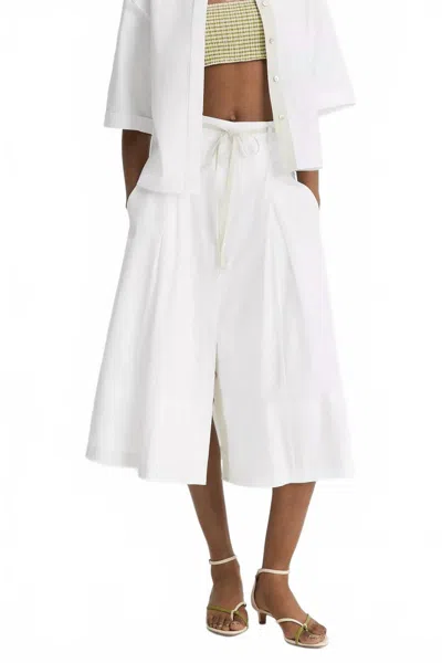 Vince Canvas Tape Cotton Skirt In Optic White In Multi