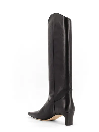 Staud Western Wally 50 Leather Knee-high Boots In Black