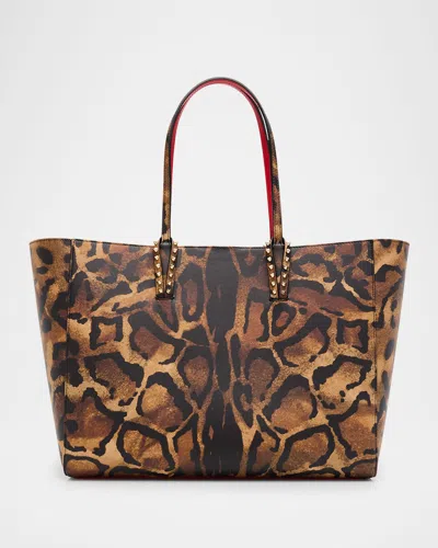 Christian Louboutin Cabata Large Tote Bag In Bengal-print Leather In Brown