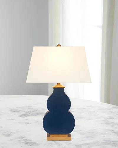 Old World Design Haley 27" Gloss White Table Lamp In Blue