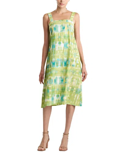 Natori Plaids Square Neck Sundress In Green
