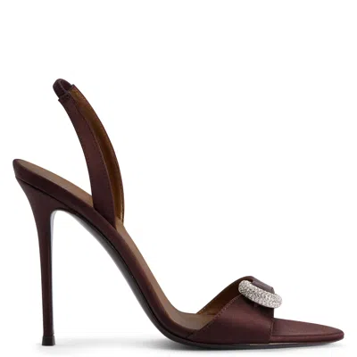 Giuseppe Zanotti Women Clandestino Satin Heel Sandals In Brown